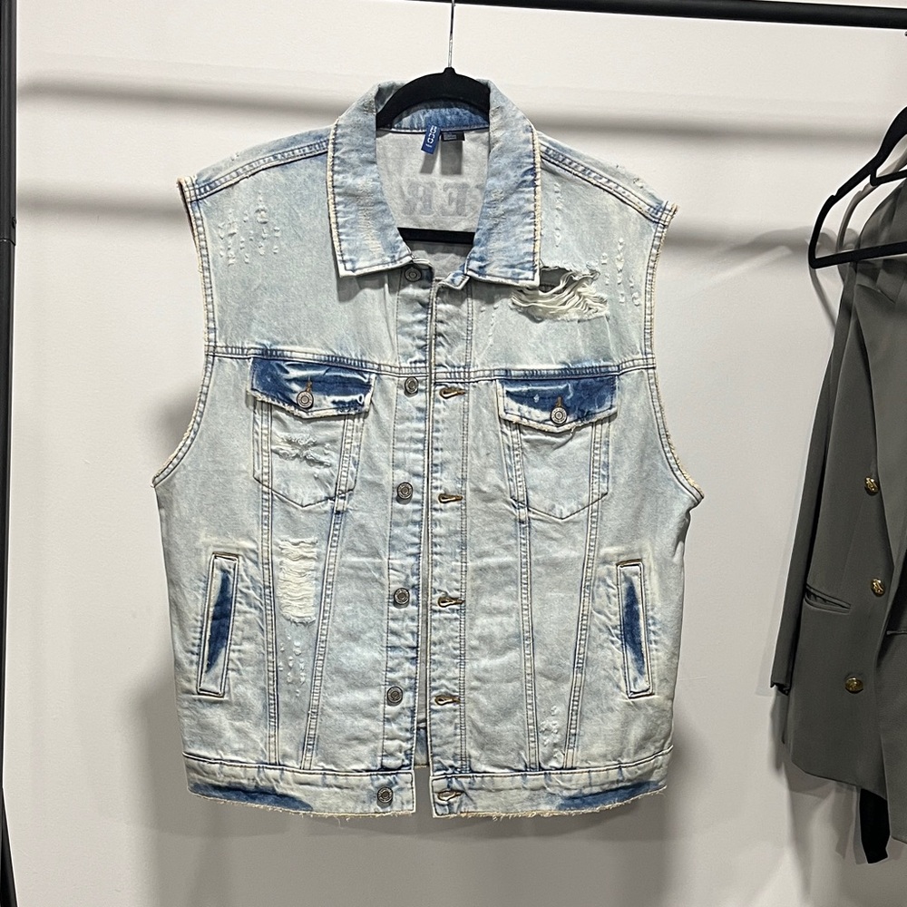 H&M Light Blue Denim Oversize Vest